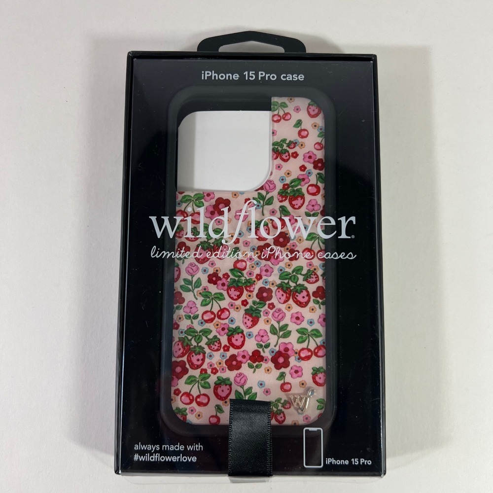 Wildflower Ltd Ed Berry World iPhone 15 Pro Case NIP Strawberry Cherry